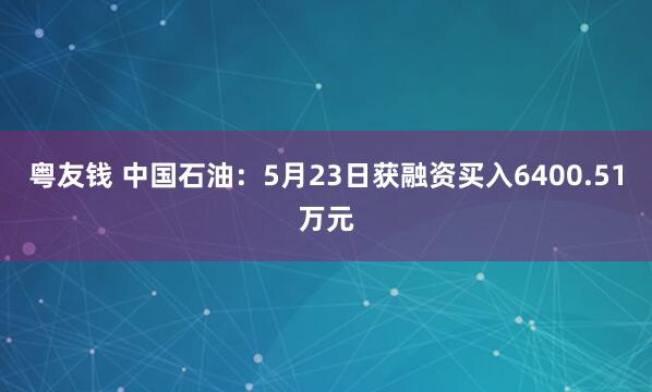 粤友钱 中国石油：5月23日获融资买入6400.51万元