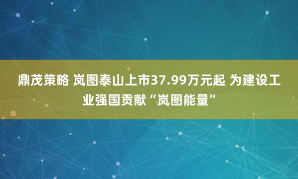 鼎茂策略 岚图泰山上市37.99万元起 为建设工业强国贡献“岚图能量”