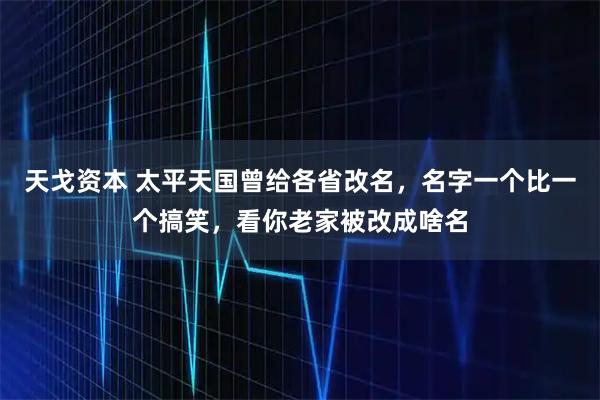 天戈资本 太平天国曾给各省改名,名字一个比一个搞笑,看你老家被改成啥名